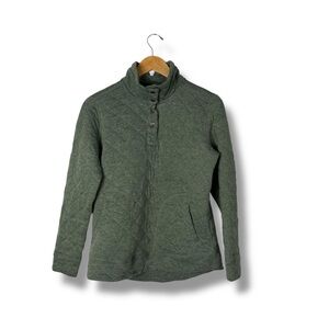 Marmot Women’s Quilted Pullover Quarter Snap Size M Green Funnel Neck Gorpcore